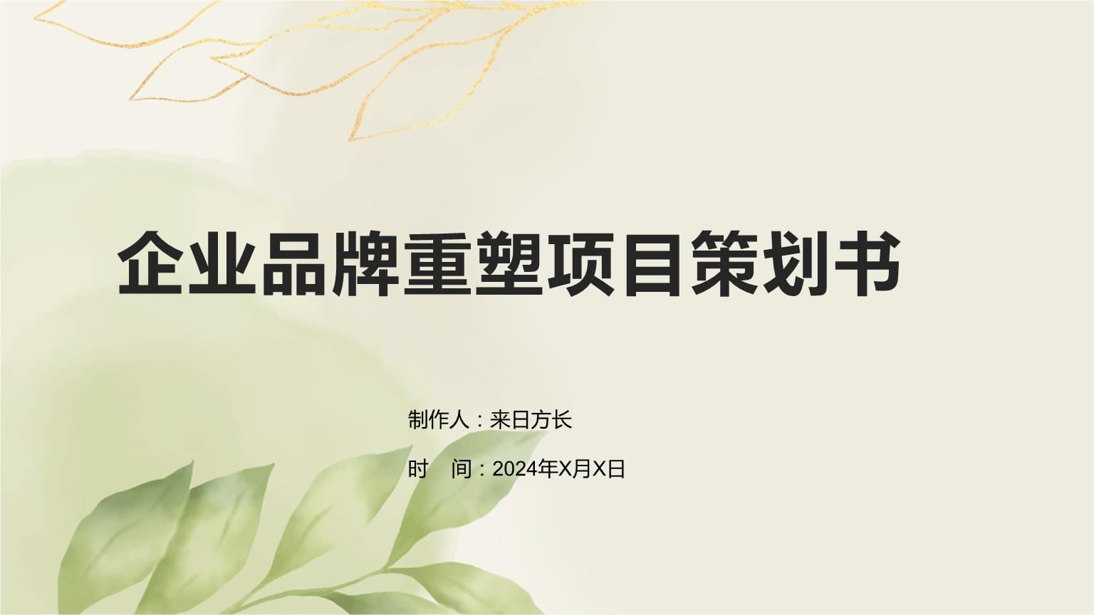 芯芷故品牌重塑项目策划书